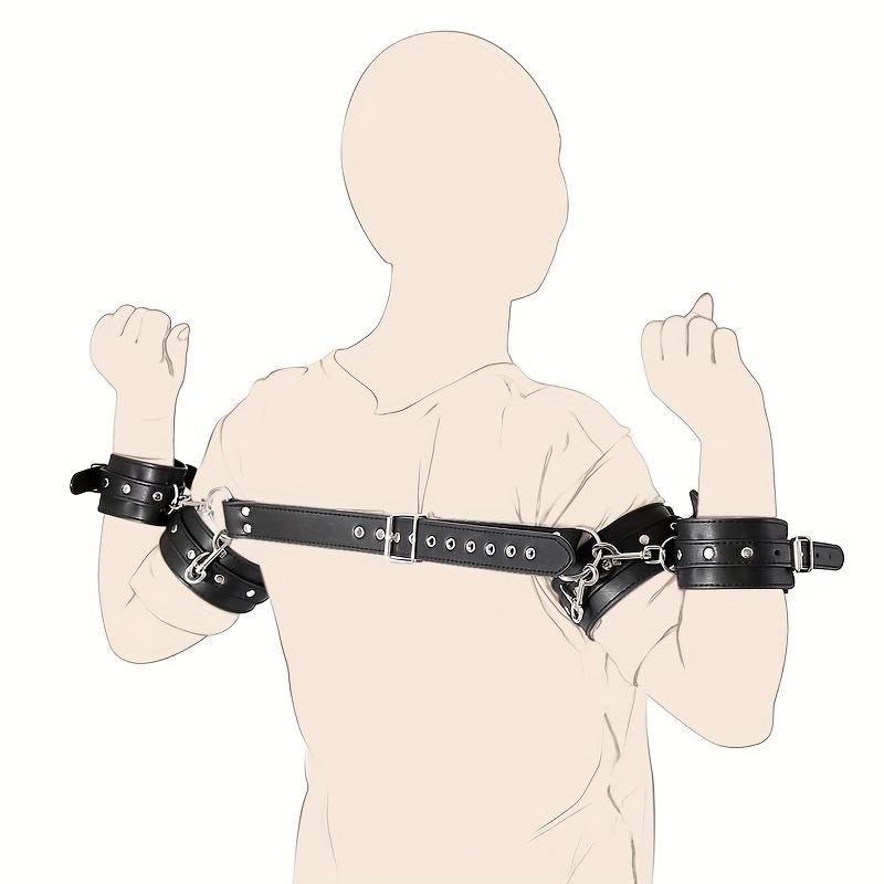 1 Sada BDSM Erotické Lineární Svazování Paže Zápěstí Kloub Sm Sexuální Hračky, Pu Kůže Nastavitelné BDSM Pouta Sexuální Hračky, Hřbetní Pouta na Paži Kůže R
