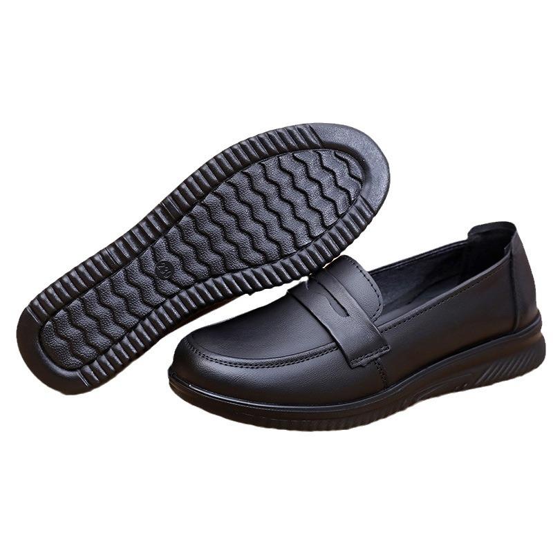 New Casual Round-toed Soft-soled Women's Leather Shoes Are Comfortable and Versatile Single Shoes