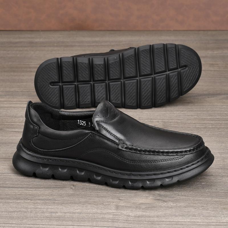 Men s Genuine Leather Loafers - Casual Suede Cowhide Shoes 44