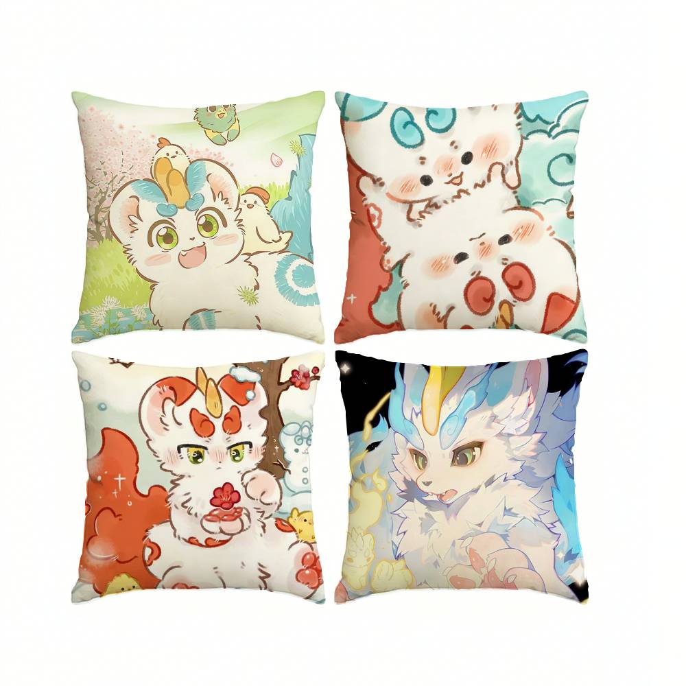 Cute Furry F-Fabulous Beasts  Square Double-Sided printed Pillow Case Bedroom Bedside Pillow Sofa Cushion Cover