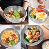 2 Pcs Stainless Steel Salad Bowl Kitchen Tableware Set with Rice Holder Lid for Ramen Noodles Fruit Mixing Soup Container