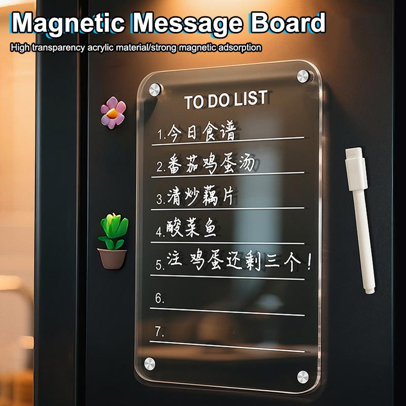 Acrylic Refrigerator Magnet Calendar Board Magnetic Handwritten Erasable Message Board Whiteboard Memo Weekly Planner