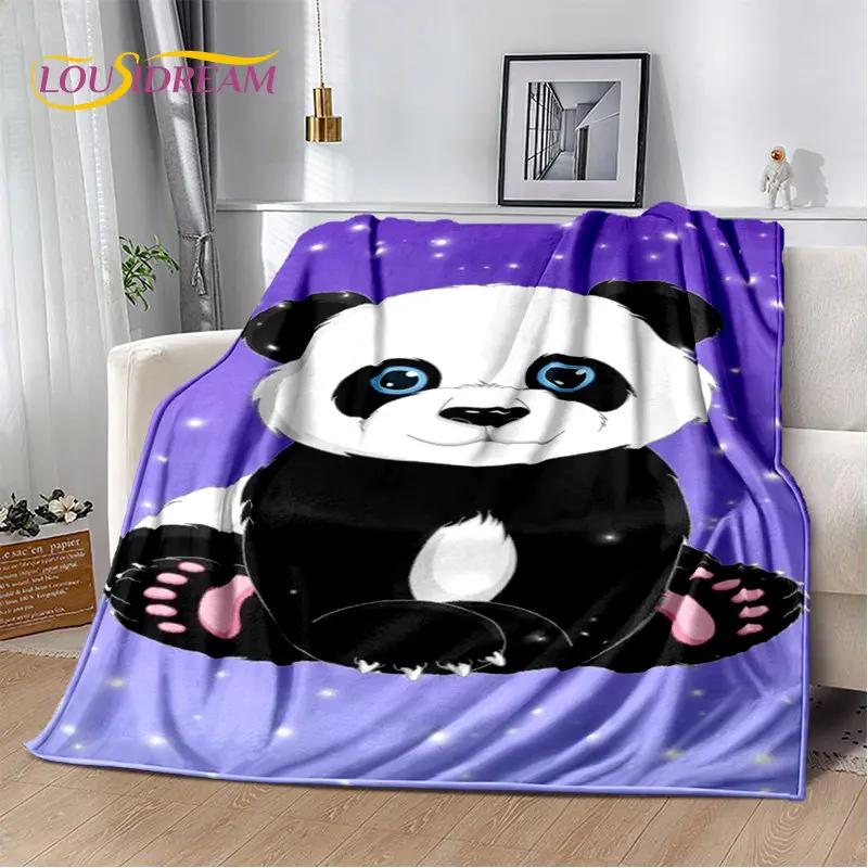 3D Cartoon Cute Panda Blanket,Flannel Blanket Throw Blanket,Kid Warm Blanket for Home Living Room Bedroom Beds Sofa Picnic Cover