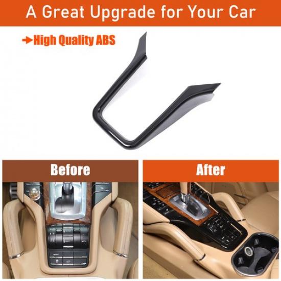 Glänzend Schwarz Innen Mittelkonsolenabdeckung Zierleiste Für Porsche Cayenne 2011-2017