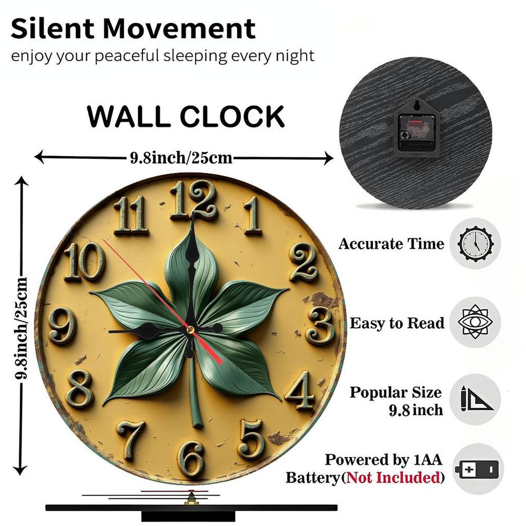 Eco-Friendly 25x25cm Wood Wall Clock Made from Sustainable Solid Wood Material
