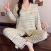 Japanese and Korean style cartoon cute pet pajamas women's autumn new imitation cotton thin loose loungewear long-sleeved two-piece set