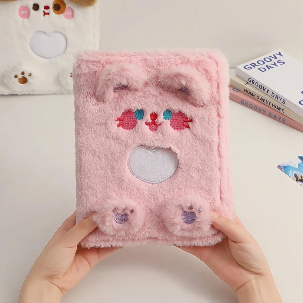 Cartoon A7 Photo Card Holder Album Girl Small Card Binder Plush Puppy Storage Booklet Student Cards Booklet