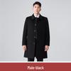 Women's Mid-Length Woolen Coat with Cotton Padding - Unisex Workwear for Autumn and Winter