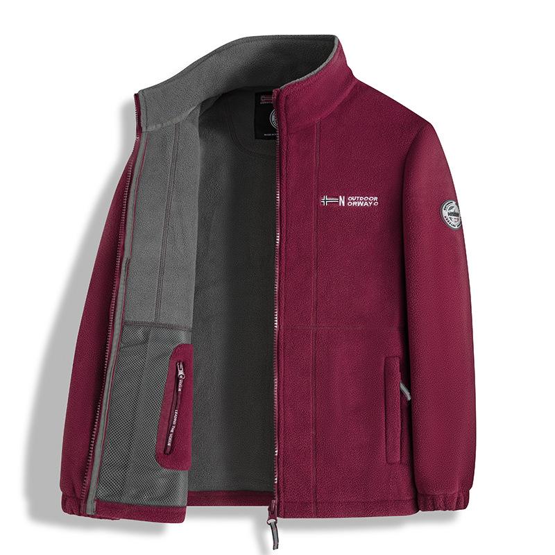 Giacca da uomo in pile Sherpa norvegese double-face: Business Casual, Outdoor, Caldo, Con Velluto e Spessore per Autunno/Inverno.