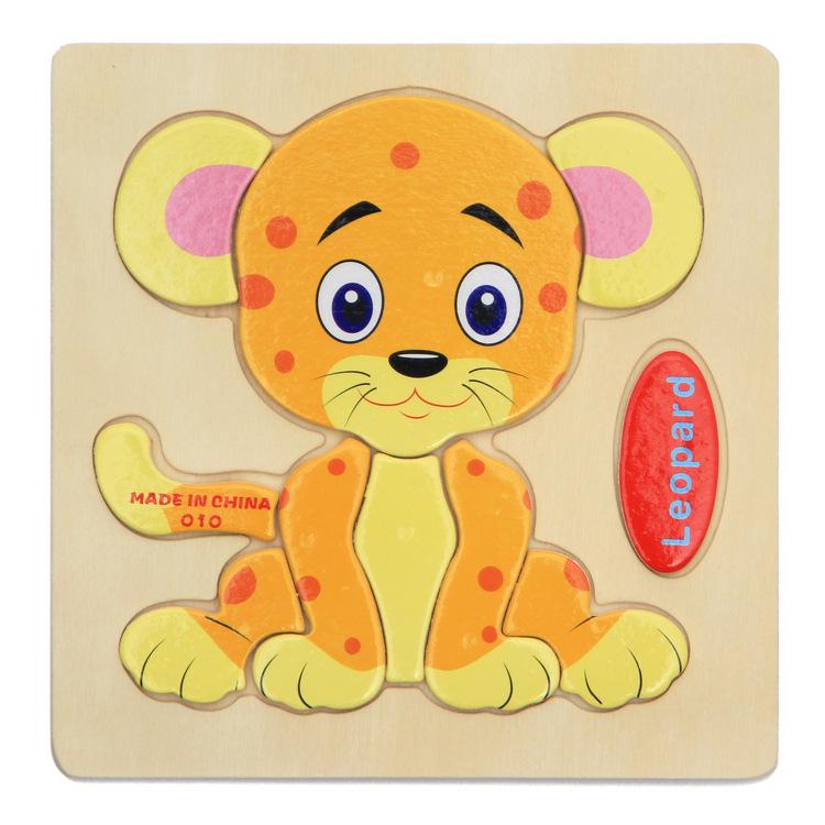 Cartoon 3D Puzzle Jigsaw Wooden Toys for Children Cute Animal Traffic Puzzles Intelligence Kids Baby Early Educational Toys