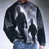 VibeStreet High Street Gradiente Astratto Artistico Ritratto Modello Maglione Lavorato a Maglia Lento Europeo Punk Gotico Girocollo Manica Lunga Maglione