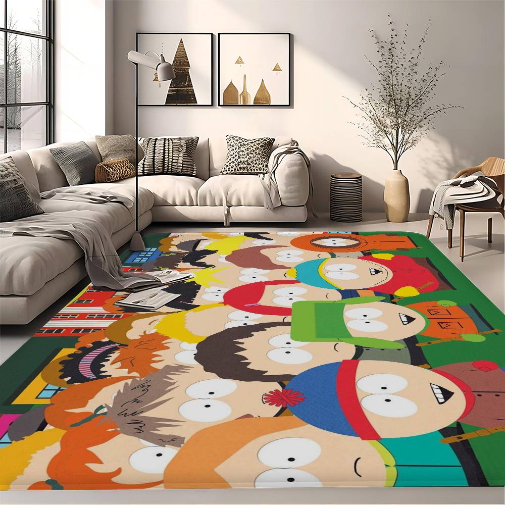 Cartoon S-South Cute P-Park Room Mats Retro Multiple Choice Living Room Kitchen Rug Non-Slip Welcome Rug