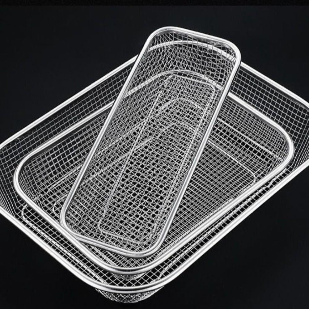 Stainless Steel Mesh Drain Basket Mesh Filtering Thickened Chopsticks Storage Basket Anti-rust Rectangle Vegetable Washing Basin