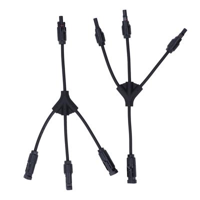 One Pair Solar Panel Connector 3 To 1 Y Branch 1000V DC Photovoltaic Panel Adapter for Camping