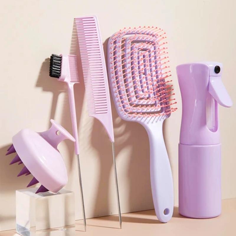 

5pcs Hair Care Products Set Detangling Comb for Hair Scalp Massage Hairbrush Home Curly Teasing Brush Salon Hair Styling Tools