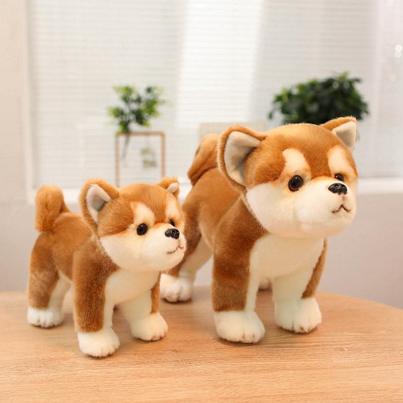 25/35CM Lovely Shiba Inu Plush Toy Lifelike Fluffy Dog Stuffed Toy Simulation Puppy Dolls for Birthday Gifts