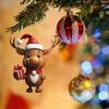 Cartoon Elk Hanging Oranments 2D Acrylic Christmas Elk Fashion Xmas Tree Elk Pendants  New Years