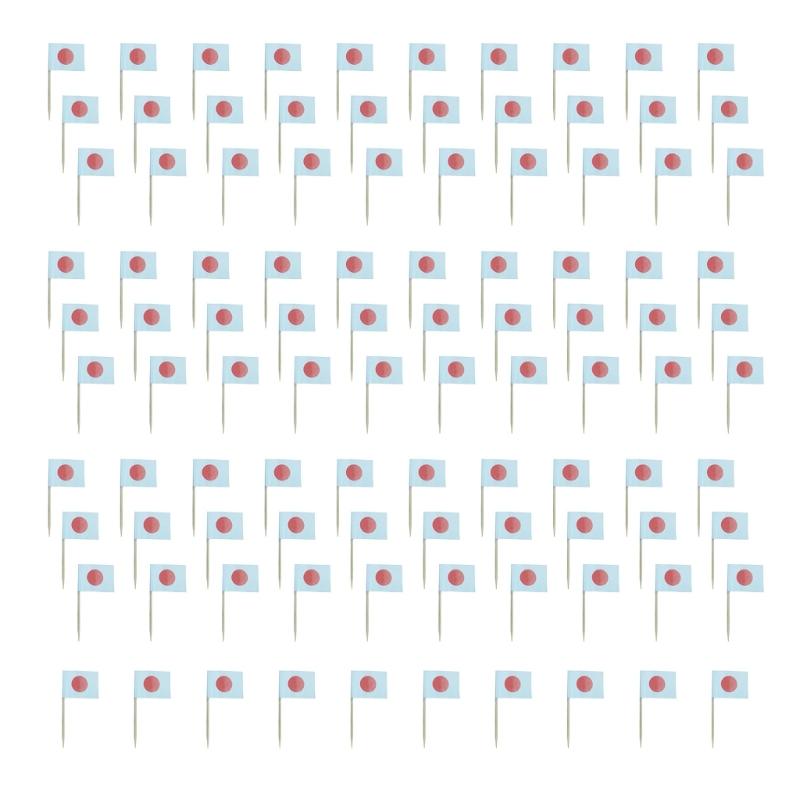 100Pcs Multicolor International Flag Toothpicks Cupcake Picks Cake Top Ornament For Desserts Display Festival Decoration