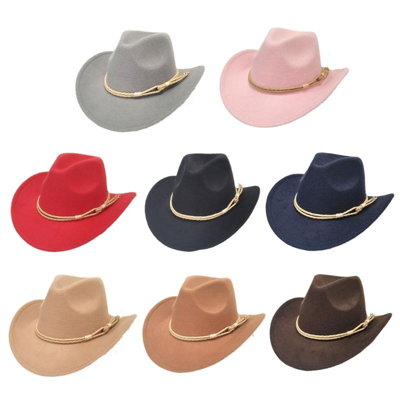 Cappelli da Cowboy Occidentali Classici Stile Unisex Elegante Per Attività All'Aperto e Abbigliamento Casual Fibra di Poliestere