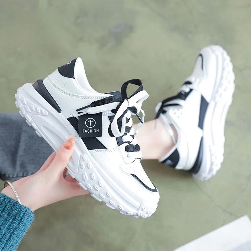 Fashion Athletic Lace Up Sneakers Running Sports Low Women Footwear High On Platform New In Autumn Offer Trends 2024 CasualLadies Shoes