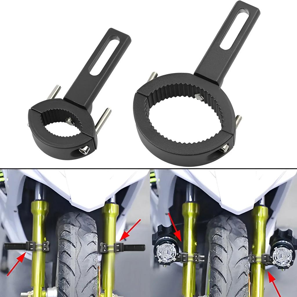 Motorcycle Auxiliary Led Lights Bracket Spotlight Headlight Fog Driving Lights Bracket Bike Fronnt Fork Bracket Clamp Fixation