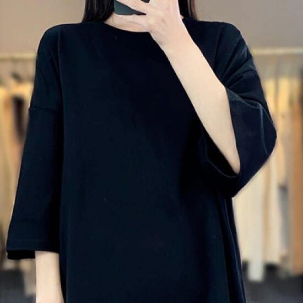 Navava Simple Daily Solid Loose FiT Long Sleeve T shirT nT678
