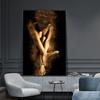 Canvas Prints Golden Powder Nude Woman Painting Sexy Posters Mosaic Wall Art Modern Pictures for Living Room Home Decoration