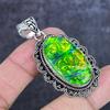 Natural Green Triplet Opal Gemstone 925 Sterling Silver Pendant 2.21" ETC-14071