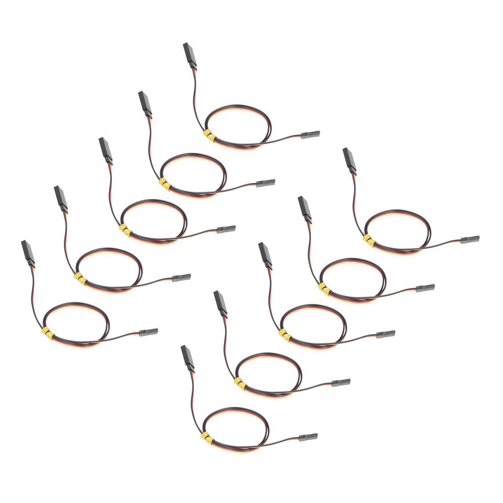 10Pcs Servo Extension Cord Cable 458mm 3Pin Sturdy Durable Wide Application Servo Extension   Wire Cable