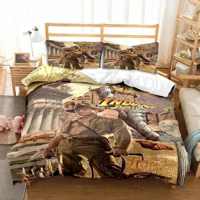 Indiana Jones L'Ultima Crociata Set Biancheria da Letto Elegante Singolo Matrimoniale King Size Camera da Letto Ragazzi Copripiumino Set Copripiumino Regalo