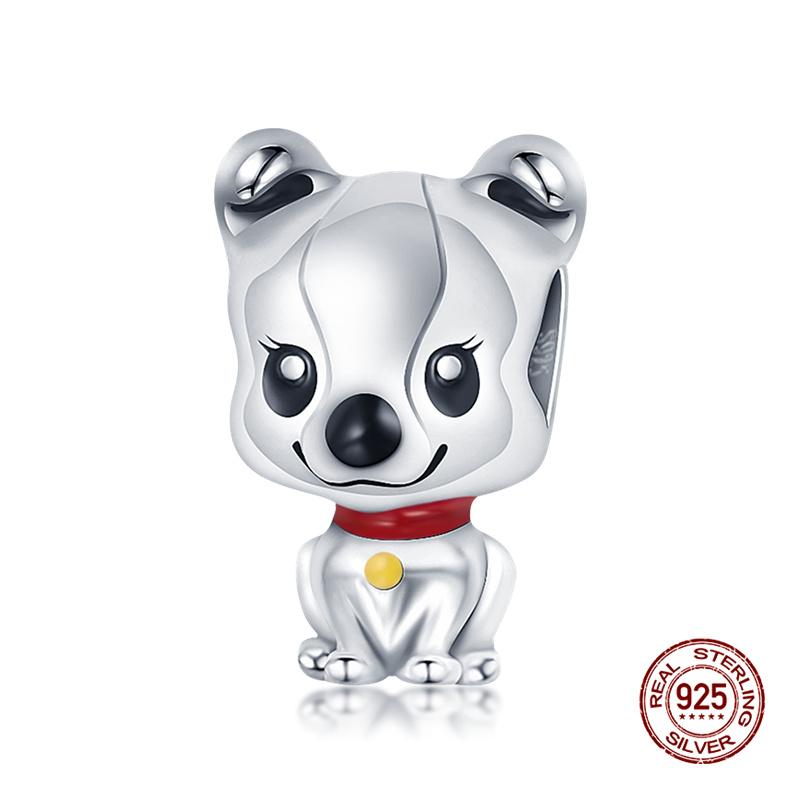 Original Charms Copper Cute Puppy Charms Beads Fit 3Mm Original Bracelet Women Diy Jewelry Gifts Making