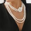 Simulated Pearls and Alloy Camellia Pendant Necklace Ideal for Everyday Comfort and Stylish Occasions