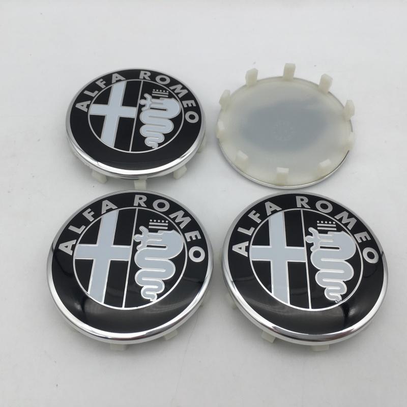 For Alfa Romeo 2026 Hot Sticker 4pcs 60mm 10 pins ForAlfa Romeo 147 156 159 Car emblem Wheel hub Center Cap Badge covers sticker