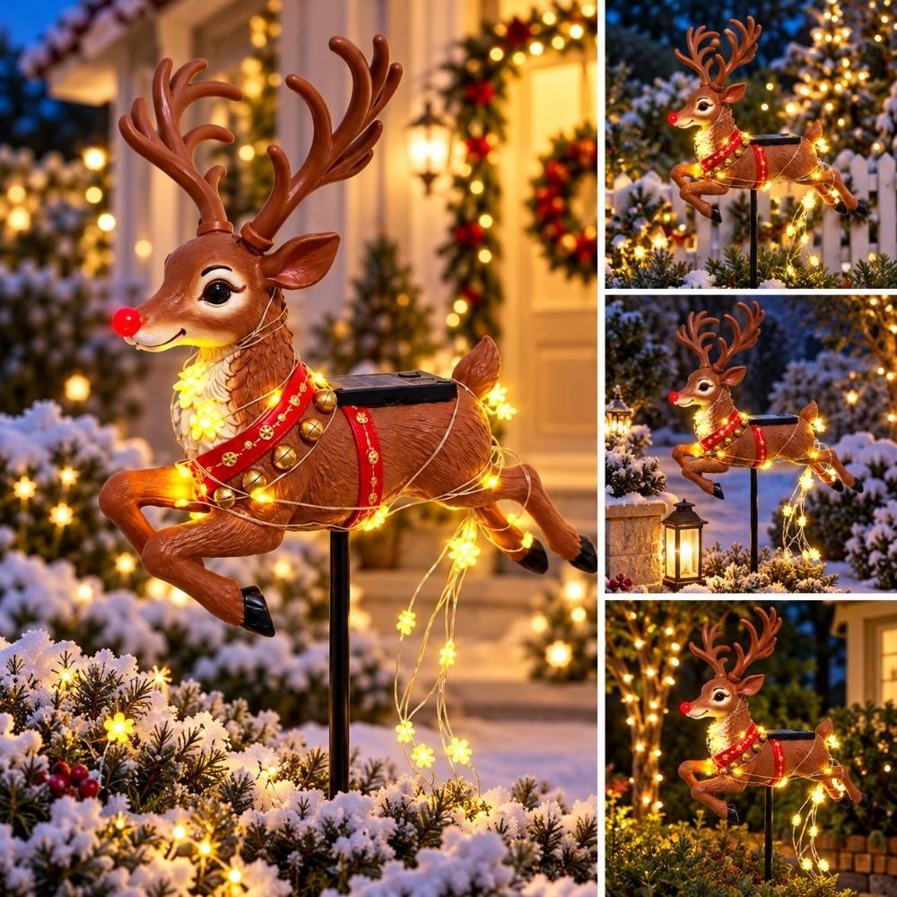 Waterproof Reindeer Pathway Light Swirling Effect Landscape Lighting Christmas Reindeer Light Lawn