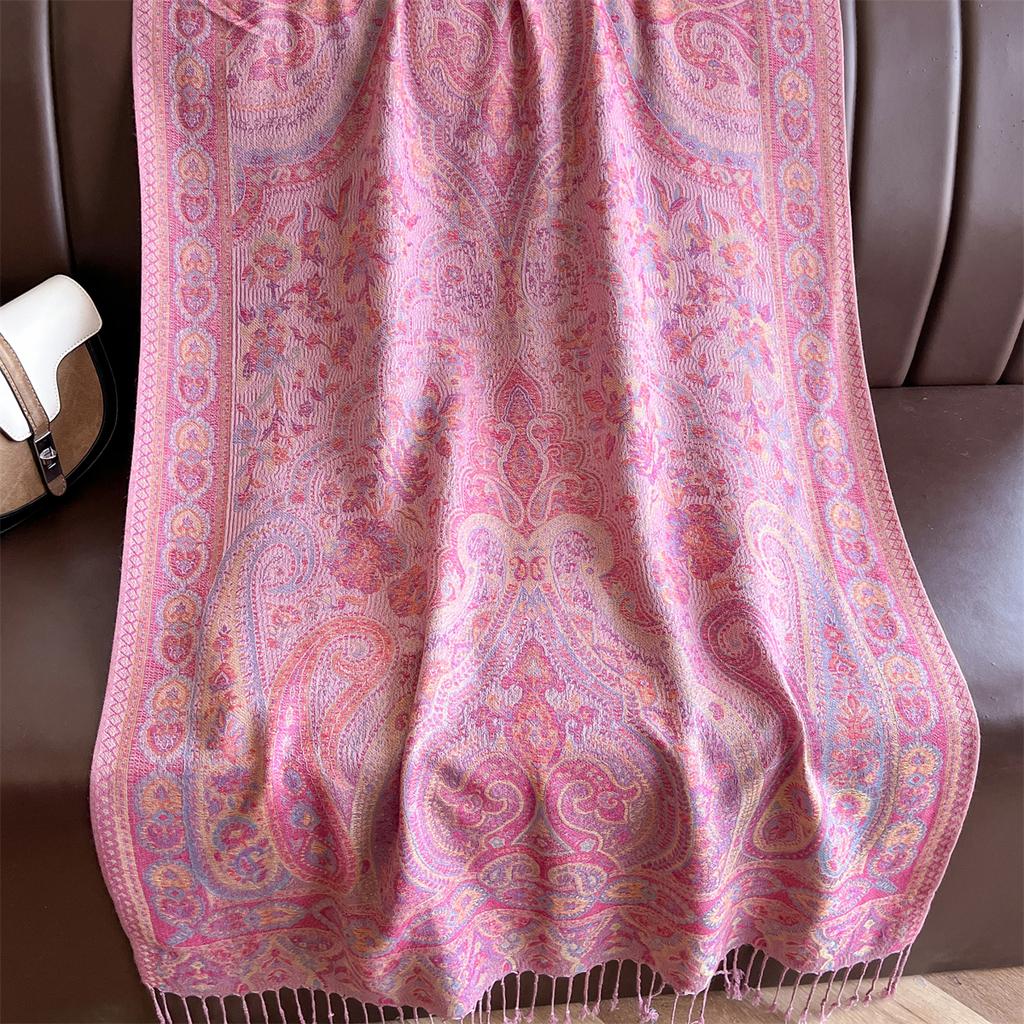 Luxuriöser Jacquard-Schal Damen Paisley-Print Neu Wickeltücher Pashmina Reiseponcho Warme Decke Winter Bufanda Schal Weibliche Stolen