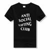 Anti Social Cardio Club T-Shirt Sarcastic Quote Letters Printed Graphic Tee Tops Funny Gym Fitness Clothes O-neck Tshirt