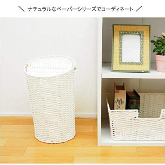Tidorisangyou Trash Can with Lid White Paper Trash Can 22.5X22.5XH35cm CH-402WH