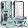 For Samsung Galaxy A36 5G/A56 5G Case Kickstand Slide Lens Lid PC+TPU Drop-Proof Phone Cover