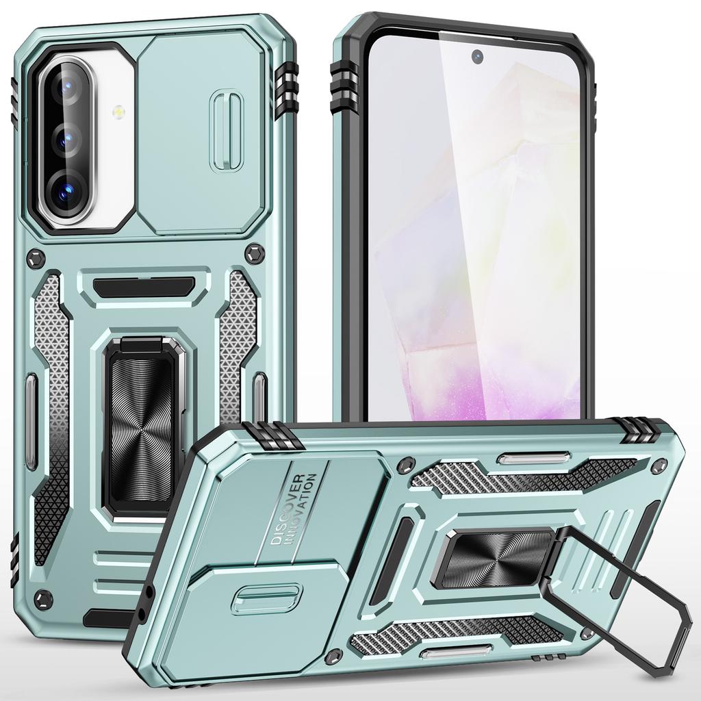 For Samsung Galaxy A36 5G/A56 5G Case Kickstand Slide Lens Lid PC + TPU Drop-Proof Phone Cover