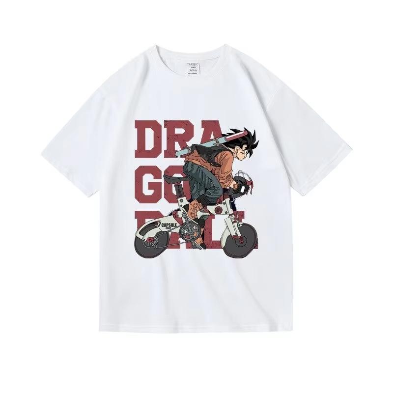 

2026 new Japanese anime Dragon Ball Goku printed pure cotton roundneck shortsleeved and halfsleeved Tshirts 3XL