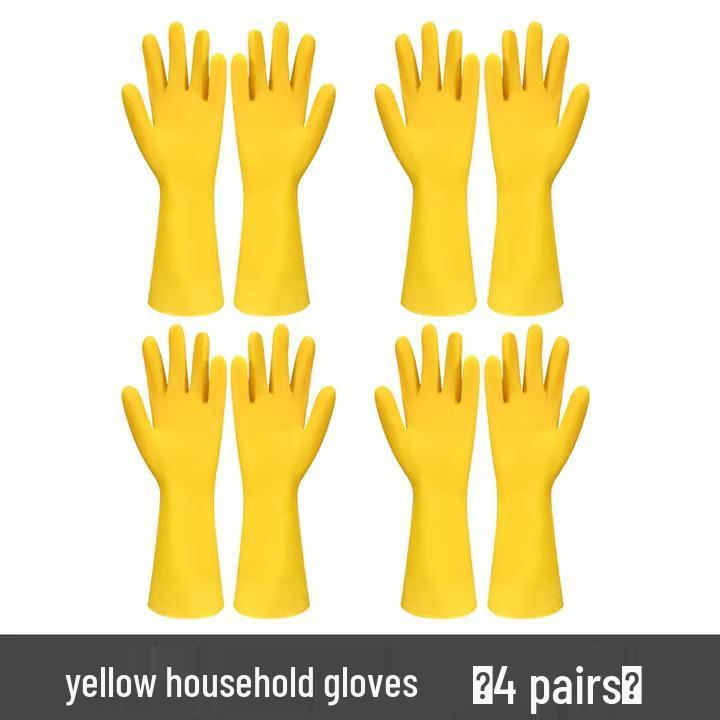 Durable Waterproof Latex Rubber Gloves for Dishwashing & Household Use
