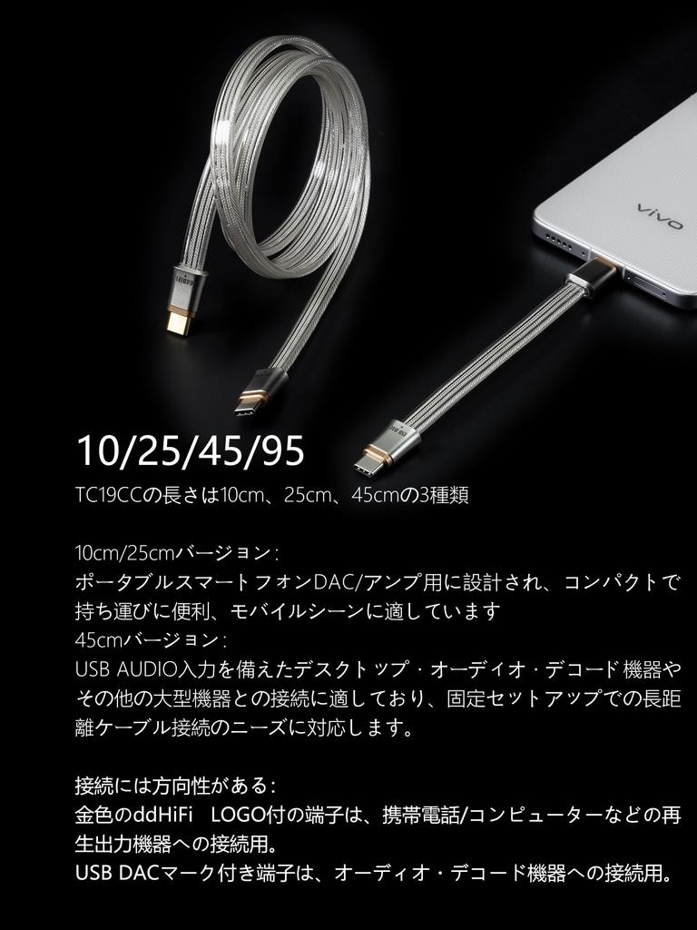 ddHiFi TC19CC (Comet) Flagship Pure Silver Dual USB-C HIFI Shielded Decoder Sterling Silver Audio Signal Upgrade Cable 4-Wire Parallel Design (10CM)