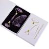 Natural Amethyst RollerJade Set Real Jade Gouache Scraper Jade Massager Gua Sha Board Facial Massager Face Horn Massages Roller