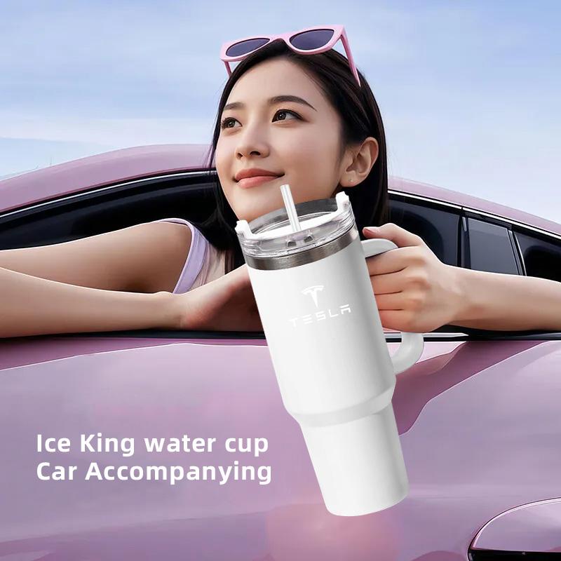 1200ML Car Mug Slot Vacuum Cup 304 Stainless Steel Thermos For Tesla Model-Y Model-3 Model-X Model-S Cybertruck Roadster SpaceX