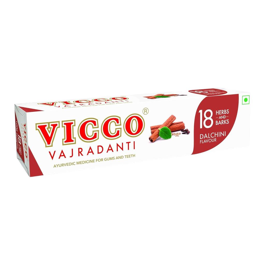 Vicco Vajradanti Ayurvedic Dalchini Paste for Healthy Strong Gums 160g Pack of 3 with Herbal Care
