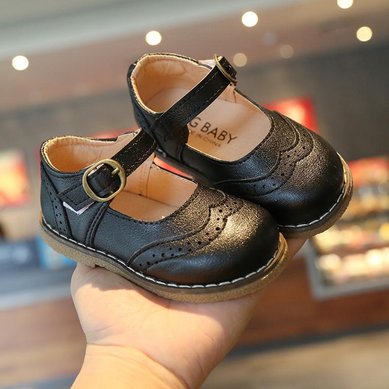 

Gilrs Casual Leather Shoes Y Newest Fashion Autumn And Spring Kids Pu Show White Flat Shoes Children S Black Pink Size 21