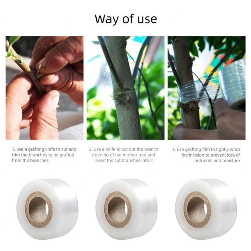 5pack High Elasticities Grafting Film for Secure Plant Wrapping and Protecting in Garden Landscapes