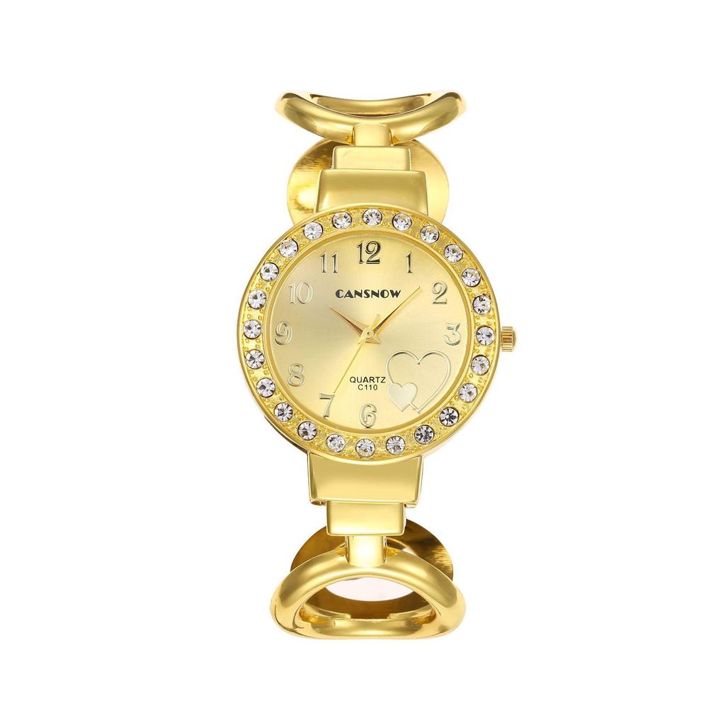 Neue Luxus-Damenuhr Mode Runde Diamantenbesetzte Uhr Damenuhr Damen Quarz-Armbanduhr Herzförmiges Zifferblatt Geschenk für Mädchen