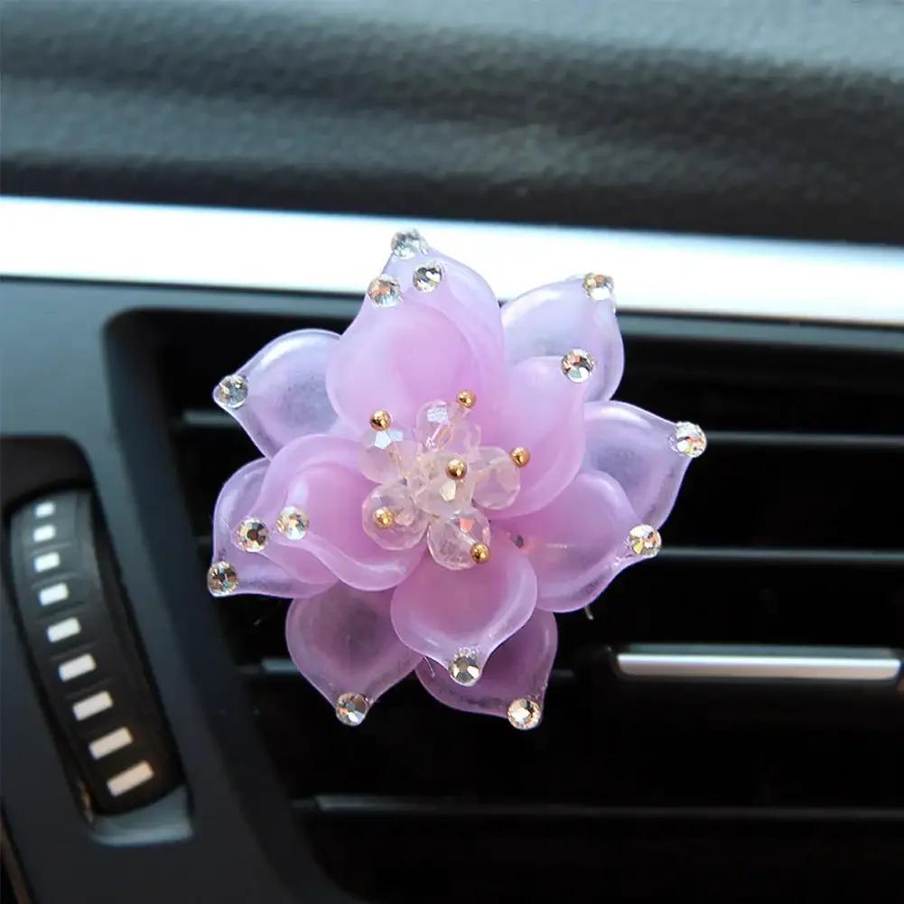 

Crystal Lotus Car Air Freshener Clip Car Perfume Clip Aromatherapy Air Conditioning Vent Ornaments Car Interior Decoration фіолетовий