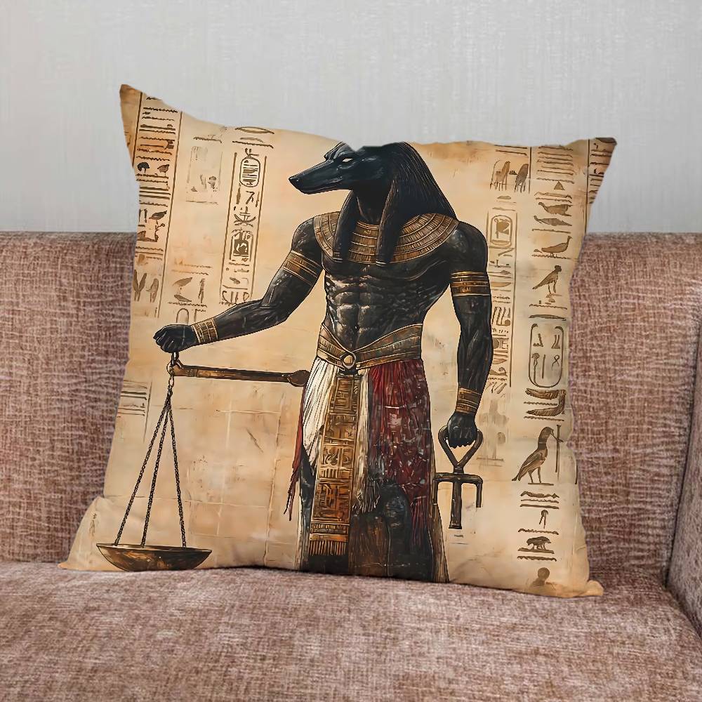 Ancient Egyptian God Anubis Pillow Case For Home Bedroom Car Office Decoration Living Room Sofa Cushion Cover Suitable